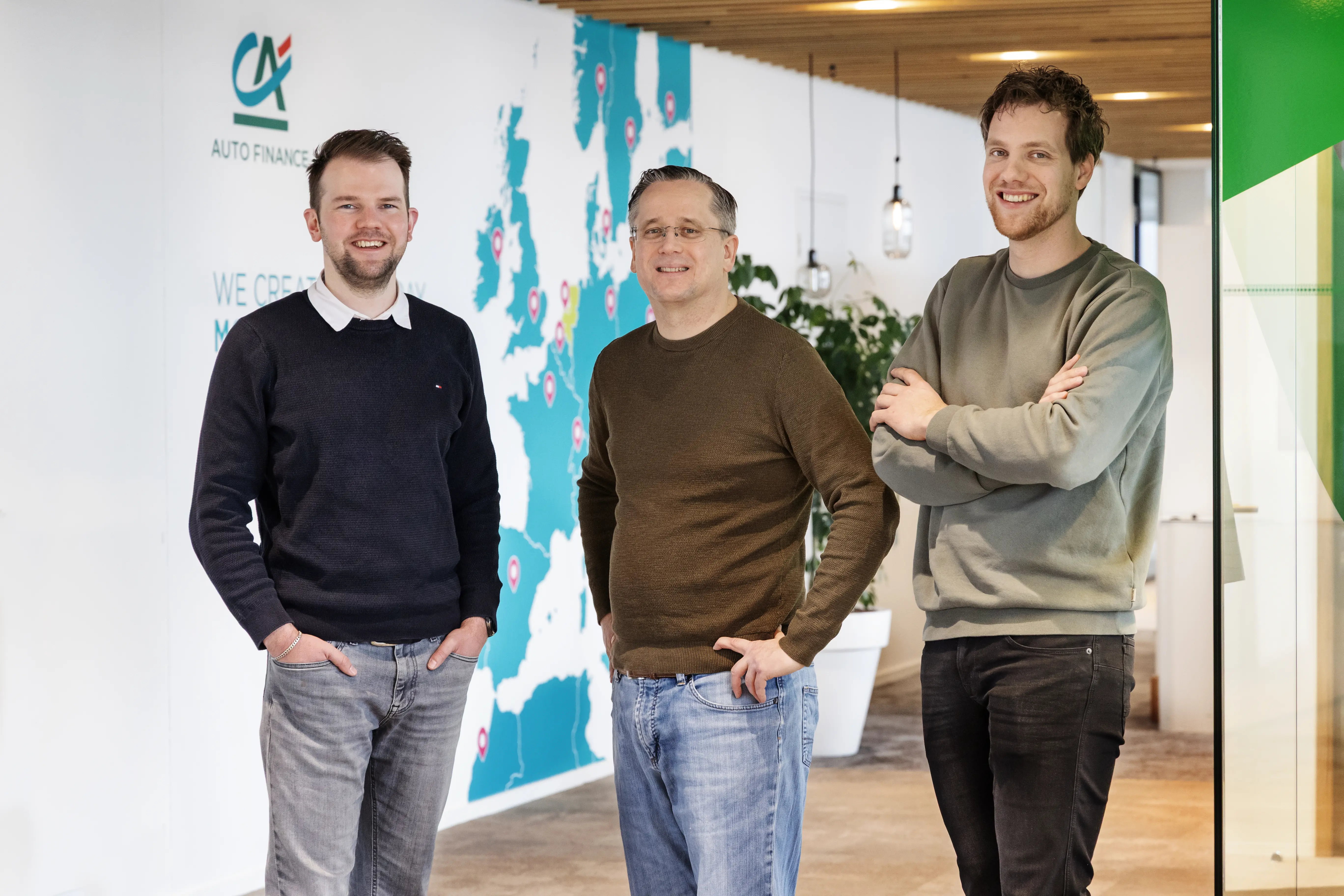 Projectteam van Findio en Webenable bij CA Auto Finance
