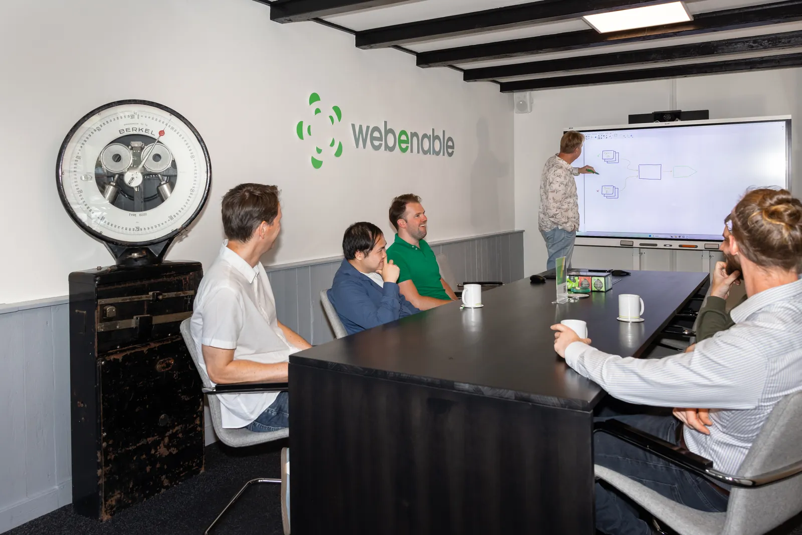 Overleg rond het SmartBoard bij Webenable